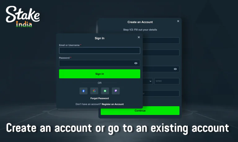 Create an account for betting at Stake India